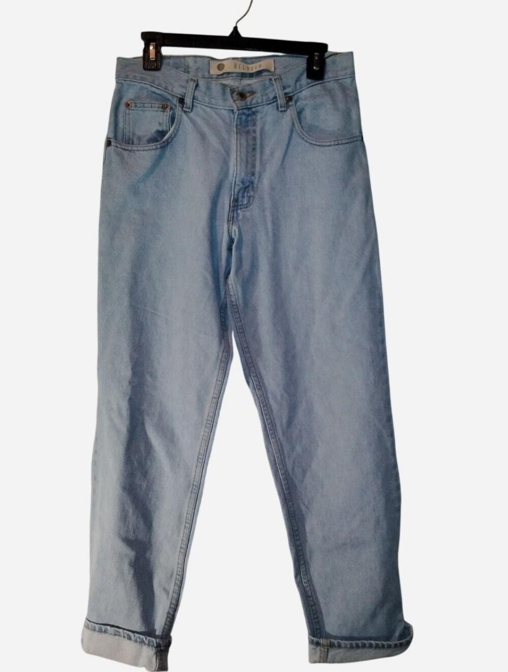 90s Arizona Relaxed Straight Leg Jeans | Light Wash Rigid Denim 30x32